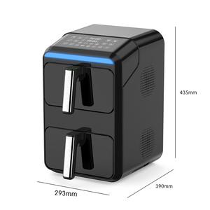 9L Up + bottom Duplo Aquecimento Digital Air Fryer com Janela Visível Pequeno Aparelho De Cozinha Display Colorido Smart Air Fryer - Product Image 3