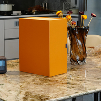 Boîte cadeau rigide en carton personnalisée, orange, faite à la main, de luxe, vide, avec fermeture magnétique, pour le rangement des extensions de cheveux