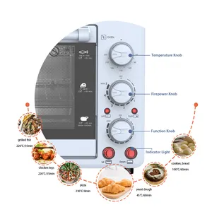 Cocina de panadería doméstica de 26L, aparato de cocina eléctrico para hornear, dos placas calientes, miniestufa