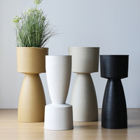 Pots de Fleurs Ronds Modernes en Plastique Grands Jardinières Design en Plastique pour Décoration Intérieure Extérieure Jardin Balcon Hôtel Mariage