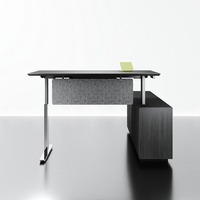 Bureau de direction de luxe moderne avec armoire latérale convertible design extensible pour espace de travail d'entreprise pour PDG