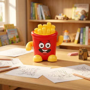 Jeu de puzzle interactif de table en plastique amusant pour enfants de 2 à 4 ans, avec presse à frites et jouet en forme de collation - Product Image 4