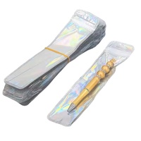 Klare durchscheinende Plastiks tift tasche Geschirr Wieder versch ließbare Verpackung Lange holo graphische Tasche für Perlens tift