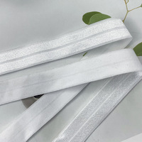Usine en gros 20mm un côté brillant replier élastique sergé bande biais bande de reliure pour vêtements sangle sangle