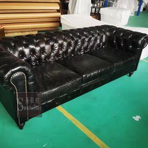 Divano in pelle chesterfield di lusso su misura 3 posti antichi in vera pelle in vera pelle arredo soggiorno divano letto - Product Image 6