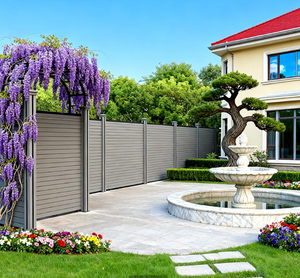 Clôture <span class=keywords><strong>en</strong></span> <span class=keywords><strong>bois</strong></span> composite sans entretien <span class=keywords><strong>pour</strong></span> barrières extérieures, pas de peinture nécessaire, idéale <span class=keywords><strong>pour</strong></span> l'aménagement paysager, CLÔTURE WPC - Product Image 4