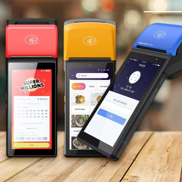 Android 12 POS 4G Billing Machine Handheld PDA Terminal NFC Card Reader Stock 5.5inch Touch Screen 2inch Thermal Printer
