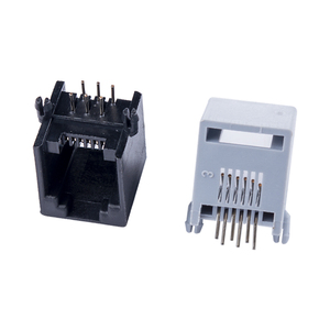 Prise téléphonique <span class=keywords><strong>RJ11</strong></span>/45/46, interface réseau, prises à tête cristalline verticale et horizontale, <span class=keywords><strong>4P4C</strong></span>, 6P6C, 8P8C avec voyants - Product Image 4