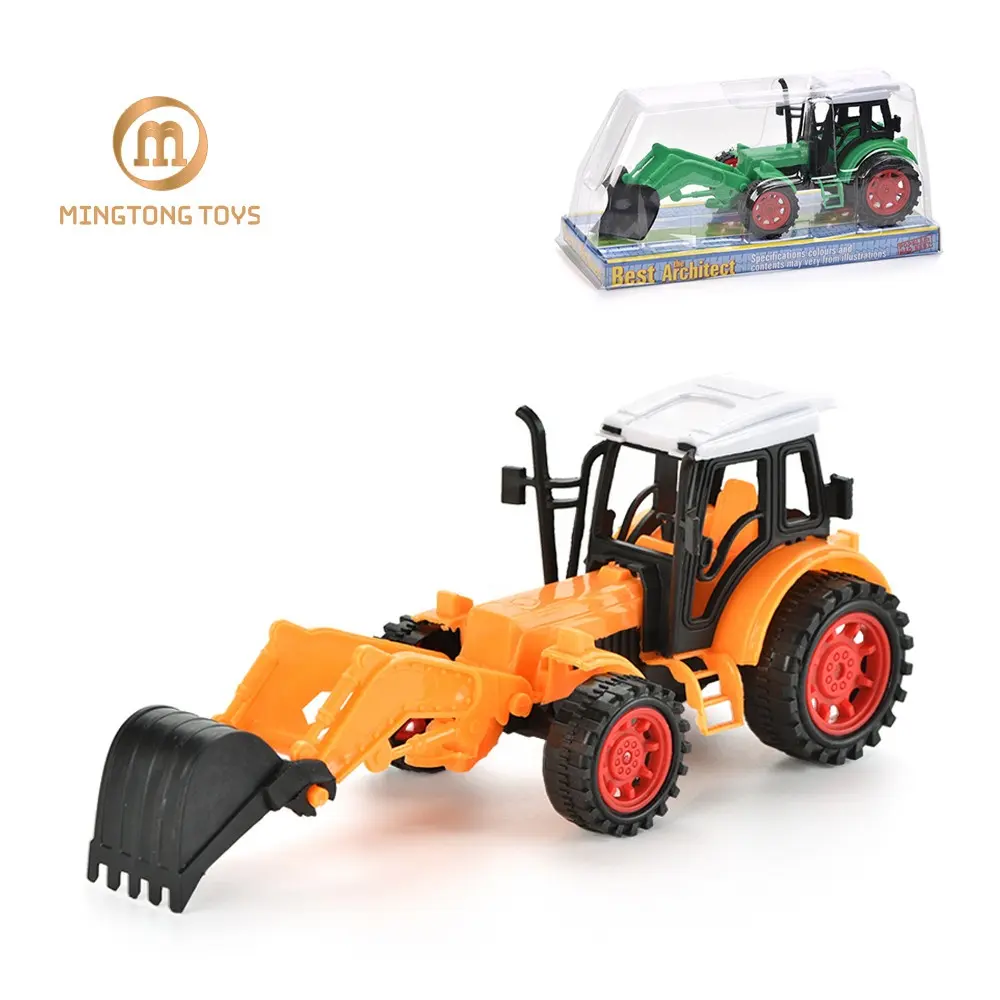 Groothandel Kinderen Plastic Simulatie Mini Farmer Tractor Wrijving Truck Model Inertie Farm Auto Speelgoed