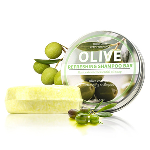 Natural Solid Shampoo Bar Damaged Hair With Plant Essence Oil Helps Stop Loss and Promotes Healthy Growth Travel Size Olive Oil - Product Image 2