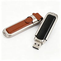 Clé USB 2.0 en cuir avec porte-clés, mémoire flash, 4 Go, 8 Go, 16 Go, 32 Go, 64 Go, cadeau promotionnel personnalisé