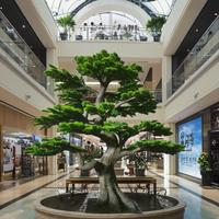 Grand sapin bonsaï artificiel écologique en fibre de verre de 3.5m en plastique durable avec utilisation intérieure et extérieure en bois véritable