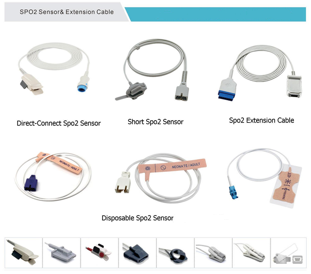 Replaces High Accuracy SpO2 Sensor Compatible Adult Finger Clip SpO2 Probe Reusable Direct Connect
