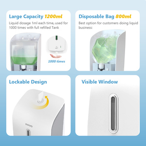 SVAVO Bình Đựng Xà Phòng Có Cảm Biến Tự Động <span class=keywords><strong>1200Ml</strong></span> Dạng Gel Cồn Dạng Lỏng Gắn Tường Không Chạm Có Giá Đỡ Khay - Product Image 4