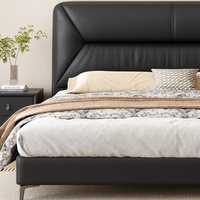 Lit double moderne de luxe personnalisable grand lit rembourré en bois Queen/King rangement pour chambres et appartements d'hôtel