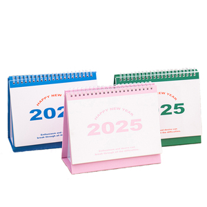 Custom Simple Fresh Paper Desk Calendar 2025 Desktop Decoration Plan Punch in English Promotion Calendar