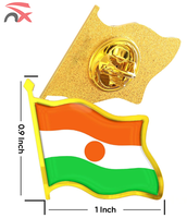 Badge de revers patriotique du Niger en métal, design usine, pour vêtements et chapeaux