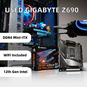 Carte mère GIGABYTE Z690I <span class=keywords><strong>AORUS</strong></span> ULTRA DDR4 d'occasion avec prise en charge du Wi-Fi pour processeurs Intel Core I9/i7/i5 de 12e génération, ordinateur de bureau, 64 Go de RAM - Product Image 2