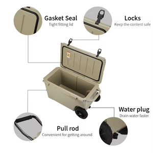 75qt Bánh hộp mát cắm trại ngoài trời hiện đại cách nhiệt Máy nén nhiệt lạnh 5 ngày giữ băng LLDPE + Vật liệu PU - Product Image 6