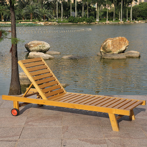 <span class=keywords><strong>Tumbona</strong></span> <span class=keywords><strong>Plegable</strong></span> de Madera Maciza Anticorrosiva, Color Blanco, para Jardín, Piscina, Parque, Descanso - Product Image 2