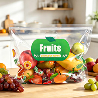 China bedrukte transparante plastic fruitverpakkingszakken op maat gemaakte ziplock zakken voor voedselverpakkingen druiven plastic fruitzakken