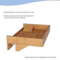 Étagère de chevet écologique en bambou moderne à pince table de chevet flottante et accessoires de chambre plateau en bambou pince d'étagère de chevet en bambou