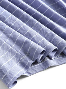 Venta al por mayor 2020 O cuello Loungewear camisetas de alta calidad a rayas de manga corta estampado pijamas de tela suave de talla grande ropa de dormir térmica - Product Image 6