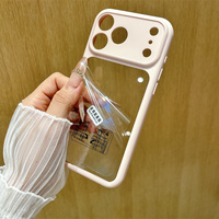 Funda Transparente con Espacio para Foto en Colores Pastel para iPhone 18 17 16 15 Pro Max, Fundas Transparentes para iPhone 18 al por Mayor