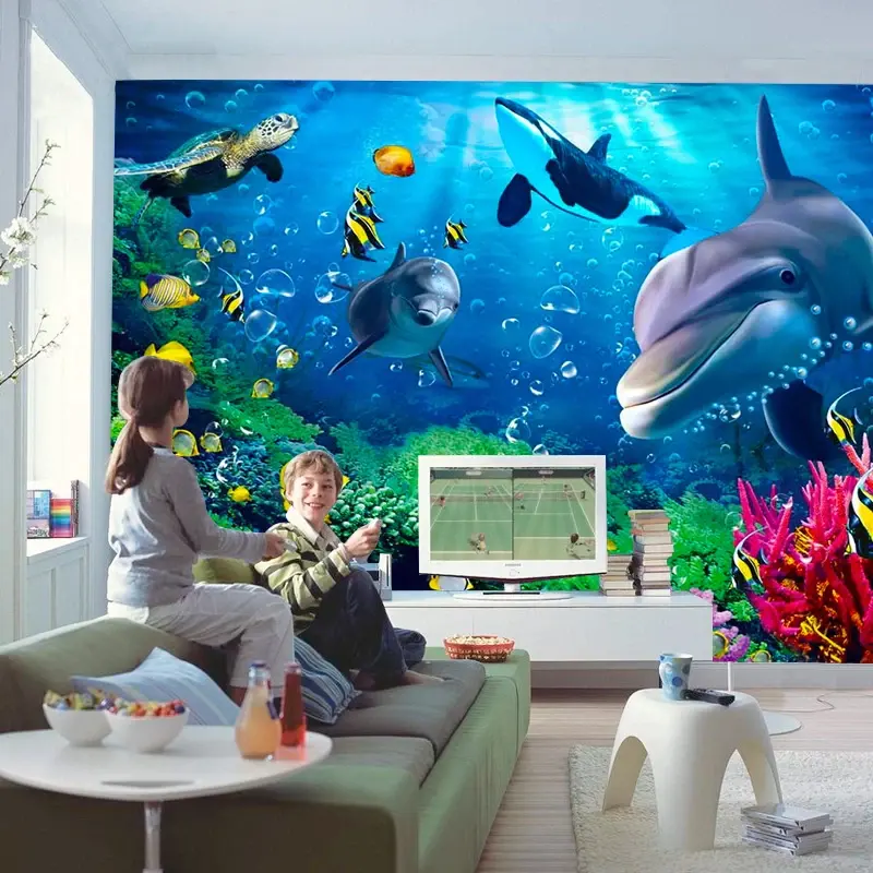 Personalizzato carta da parati 3d murale dreamy mondo subacqueo bella per bambini in camera divano sfondo <span class=keywords><strong>pittura</strong></span> murale 3d carta da parati