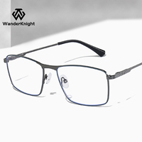 Armazones Ópticos Metálicos De Gran Tamaño Al Por Mayor Para Hombre Con Lentes Anti Luz Azul En Color Negro Y Logo Personalizado