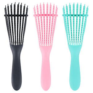 Cepillo desenredador natural para peluquería de pelo rizado Color personalizado 8 filas cepillo desenredador de pelo con ventilación logotipo personalizado - Product Image 6