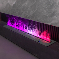 Chimenea Eléctrica Moderna con Llama Simulada 3D, Chimenea de Vapor Decorativa con Control Remoto