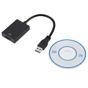 Câble adaptateur de convertisseur vidéo USB 3.0 mâle vers HD femelle 1080p adaptateur USB 3.0 vers HDTV pour PC portable projecteur et HDTV vente en gros