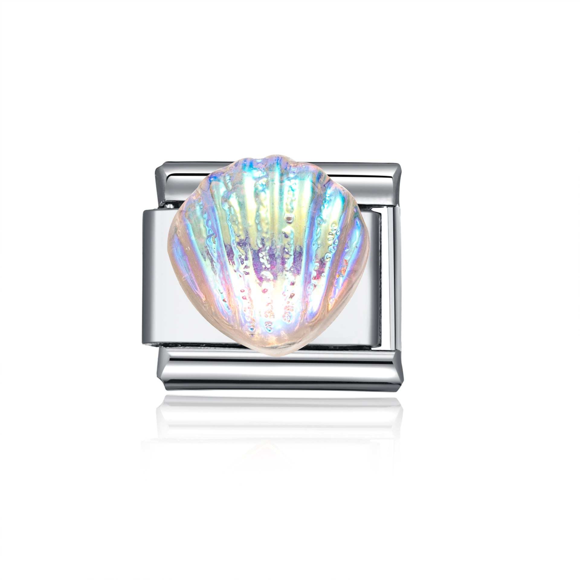 Bracelet module coquillage couleur argent
