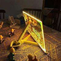 Tableau d'affichage LED avec 7 stylos colorés/support, tableau d'affichage lumineux en acrylique, tableau effaçable à sec, bloc-notes lumineux pour notes de bureau