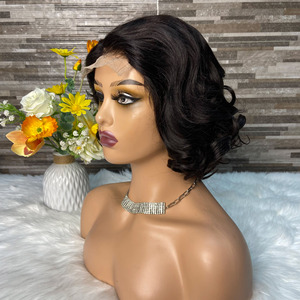 Cross Border High Amplitude bob Loose <b>Wig</b> 13*4lace 100%<b>human</b> Hair Front Lace <b>Wigs</b> - Product Image 3