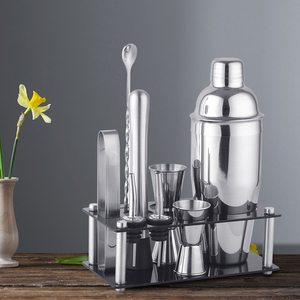 Creation Factory Direct Customizable 700ml Bar Tools <strong>Cocktail</strong> <strong>Maker</strong> 304 Stainless Steel Barware <strong>Set</strong> with Acrylic Frame Stand - Product Image 3