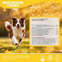 Friandises à mâcher durables de qualité supérieure au champignon Turkey Tail pour chiens : stimulant du système immunitaire, soutien de la santé des articulations, bien-être du pelage