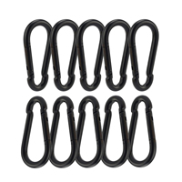 Mousquetons à ressort en acier inoxydable noirs, attaches robustes de qualité supérieure, mousquetons rapides pour le camping