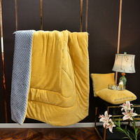 Couvertures en molleton de flanelle gaufrée deux-en-un oreiller couverture de lit solide douce jette des couettes pour voyage canapé canapé chaise bureau
