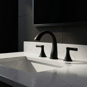 Robinet de lavabo à 3 trous en acier inoxydable nickel brossé, mitigeur eau chaude et froide à double poignée, pour salle de bain et toilettes, directement de l'usine - Product Image 5