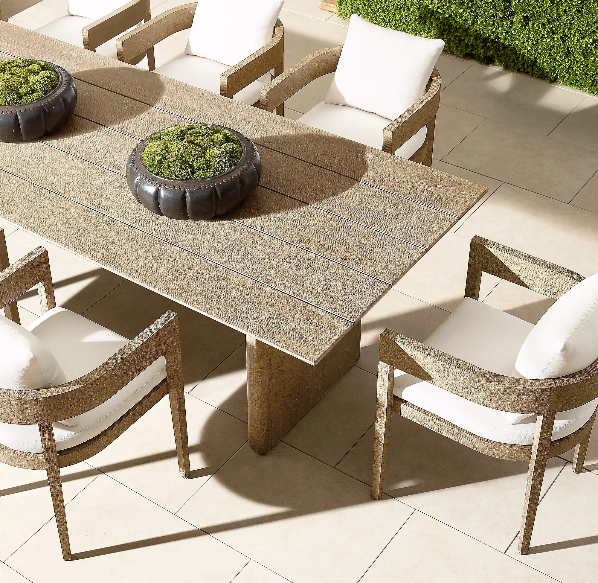 Muebles de madera de teca para exteriores, conjunto de mesa y silla de lujo para jardín