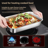 Plateau de cuisson rectangulaire en acier inoxydable pour poisson, idéal pour le barbecue, la rôtisserie, la cuisson et la cuisine en extérieur