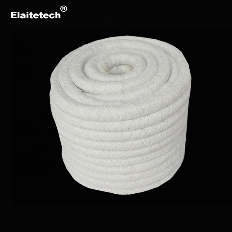 Corde carrée en fibre de céramique – Joint plat tressé 1260 ℃ Corde en fibre de céramique 16 x 16 mm Bande d'étanchéité pour porte de four, 1 m