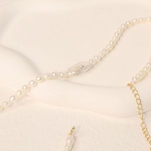 Chris April Fine <strong>Jewelry</strong> 925 Sterling <strong>Silver</strong> Gold Plated Natural Freshwater Baroque Rice Pearl Necklace - Product Image 3