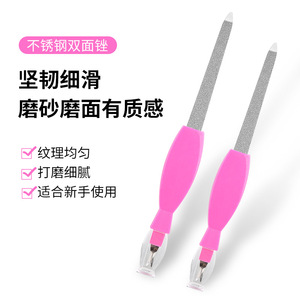Vente directe d'usine de lime à ongles double face pour enlever les cuticules, ensemble d'outils pour nail art et manucure, lame en acier inoxydable. - Product Image 3