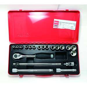 KOKEN - 4262M-01 Jeu de douilles 1/2 ''dans un étui (20 pièces) -ENSEMBLES DE CLIQUET ET DE DOUILLES EAN 4991644240272 1/2" - Product Image 1