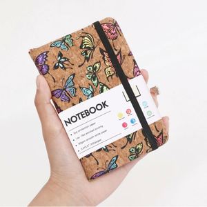 Agenda transfrontalier à feuilles mobiles en similicuir PU, avec reliure à fil, imprimé, écologique, créatif et doté d'un élastique - Product Image 4