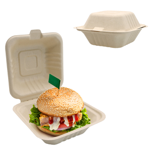 Disposable Laminated Sponge <b>Folders</b> Biodegradable Compostable Sugarcane Bagasse Food Containers Takeaway Fast Food Packaging - Product Image 1