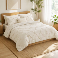 Ensemble de couette Kingworth en coton lavé à motif végétal, 400TC, luxe, taille Queen, toutes saisons, literie moderne pour la maison